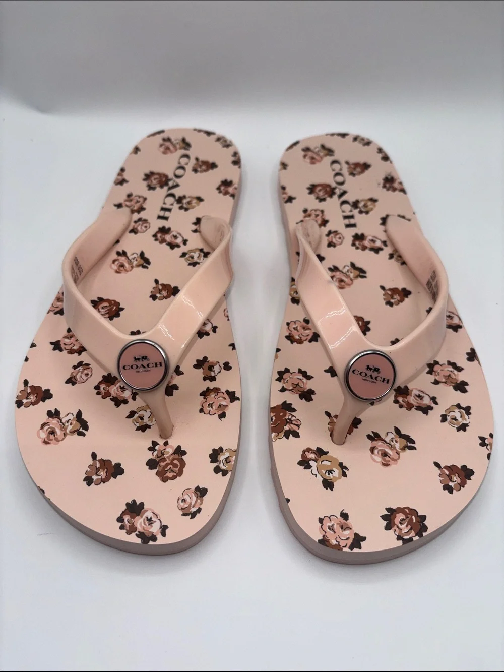 COACH Pink Floral’s Flip Flop Sandals
